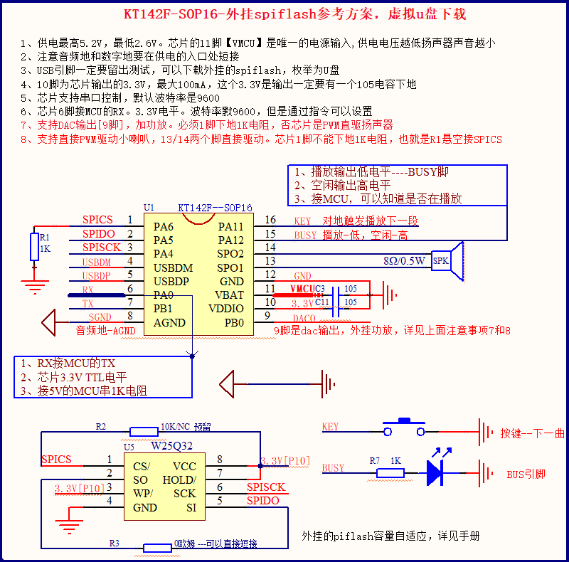 KT142F sop16语音芯片常见的问题集锦FAQ-V2