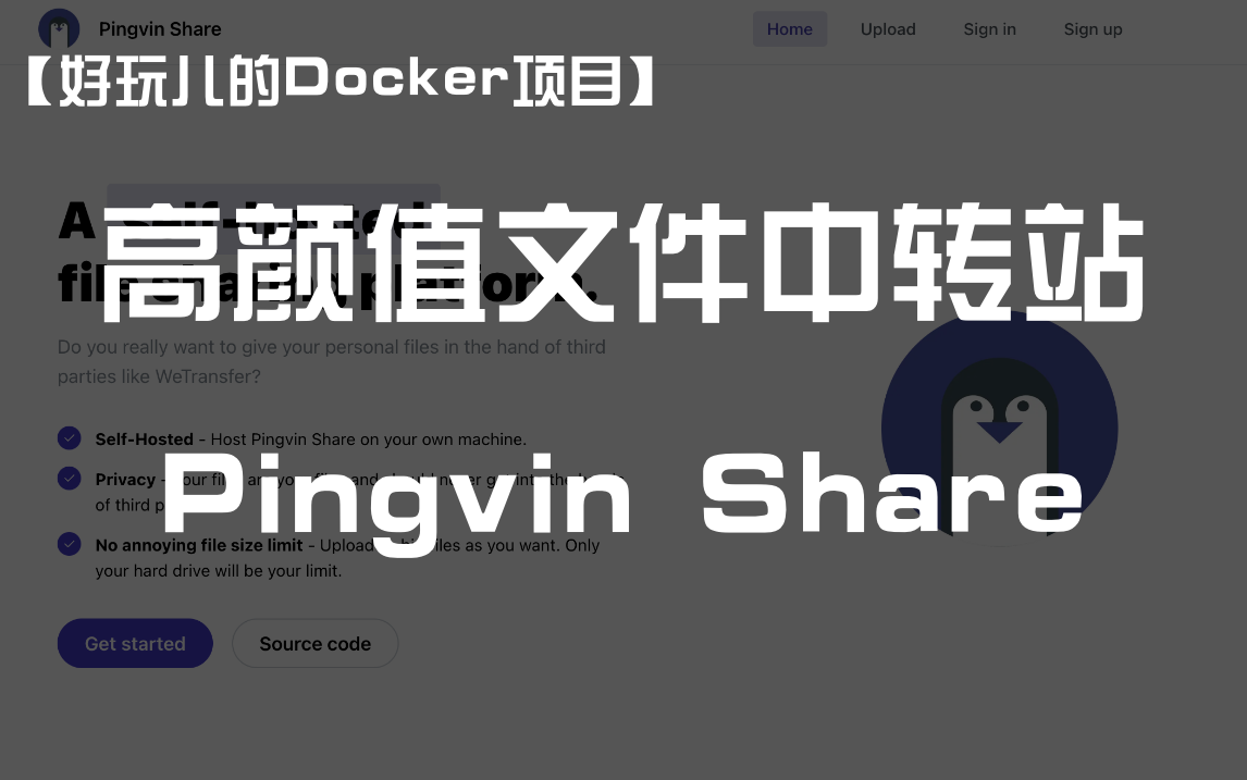 【好玩儿的Docker项目】Pingvin Share——一个专注于文件分享的高颜值轻量小工具！