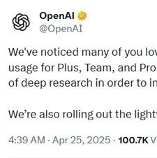 紧急消息！OpenAI现已免费推出Deep Research功能，配备强大AI代理能力。