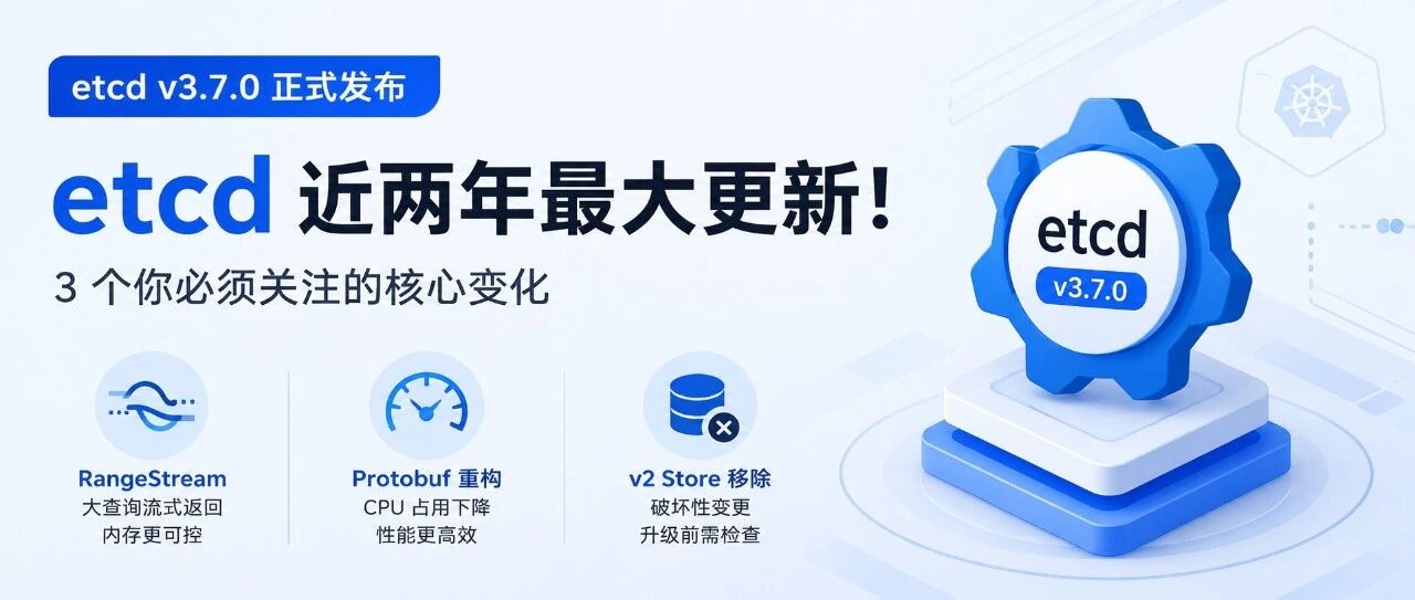 etcd 3.7 发布：K8s 控制面要变快了，3 个变化你需要知道