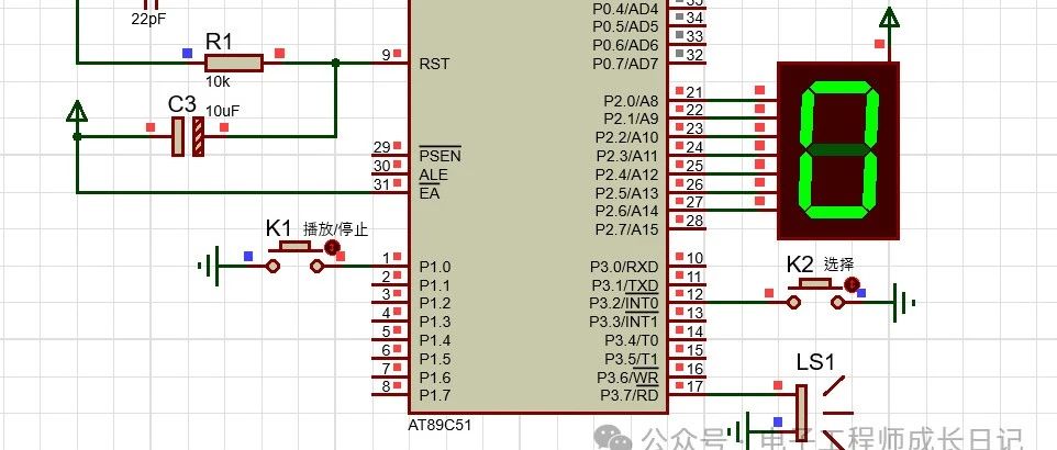 设计分享|基于51单片机的三段音乐播发器仿真