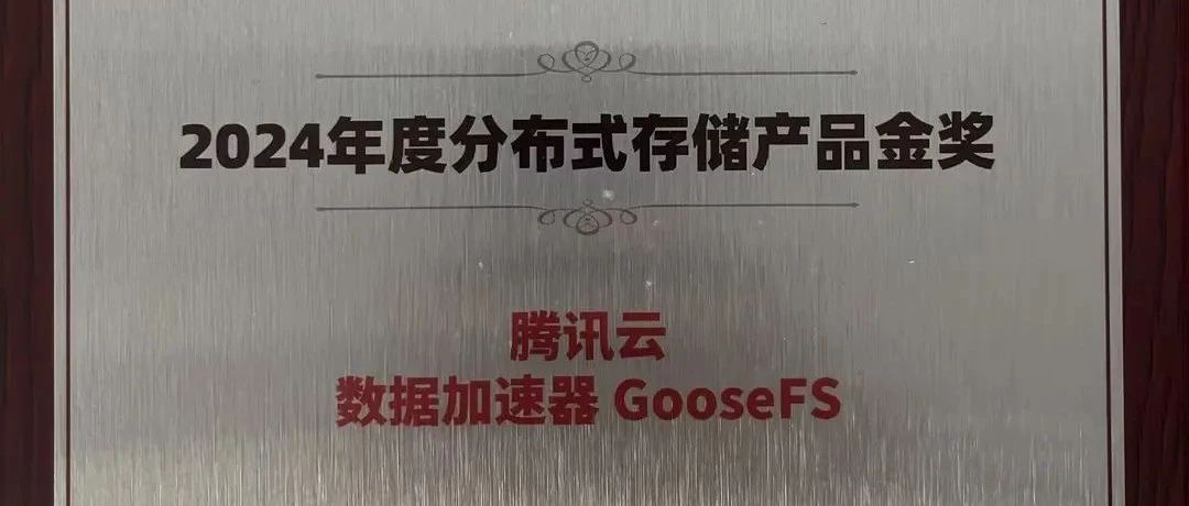 喜报！腾讯云存储荣获2024年度分布式存储产品金奖