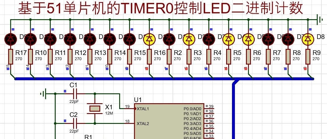 设计分享|基于51单片机的TIMER0控制LED二进制计数