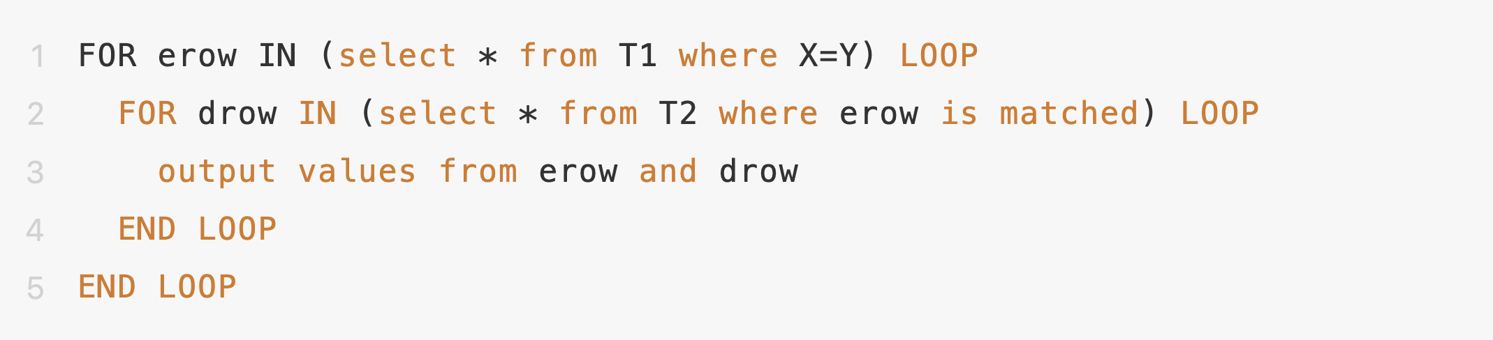NLJ 可以用伪代码表示