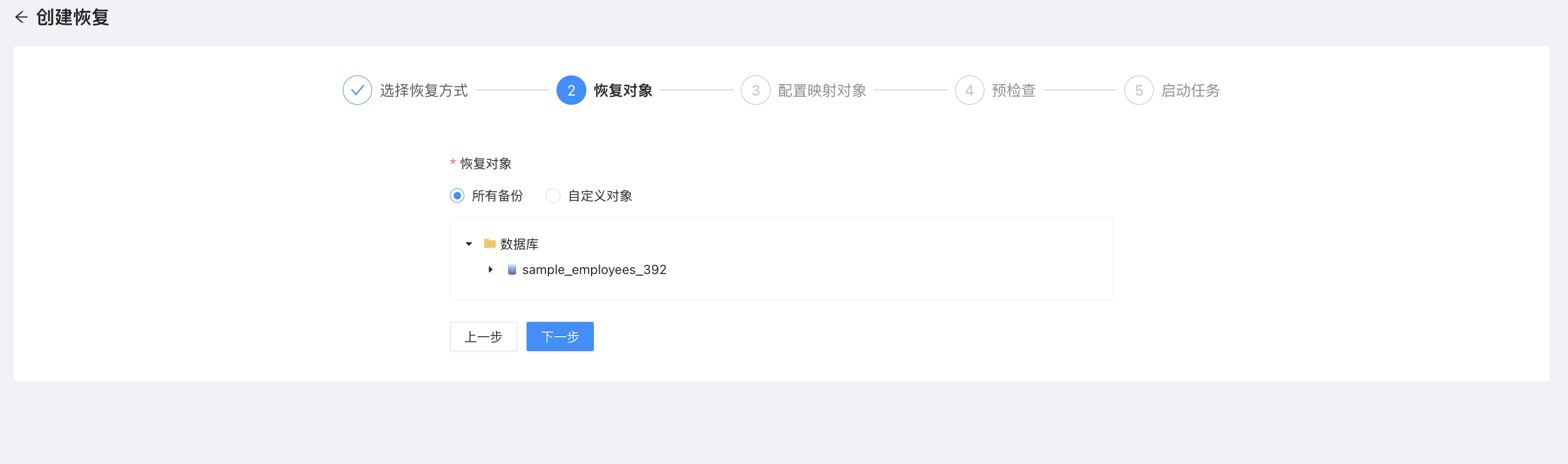 NineData 恢复对象