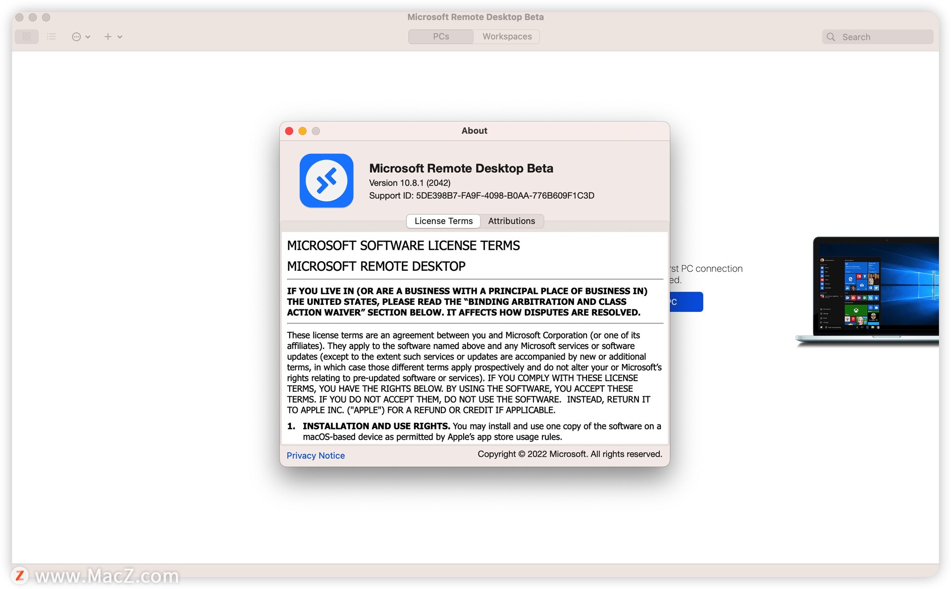 Microsoft Remote Desktop for Mac(微软远程连接工具) v10.8.1(2042)中英直装版