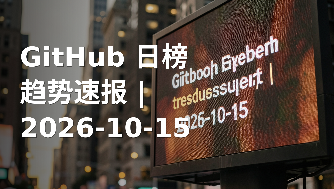 GitHub 日榜趋势速报 | 2026-10-15