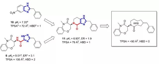 图 1. 化合物 6、10 和 11 的结构式（图片来源：《J.Med. Chem.》）
