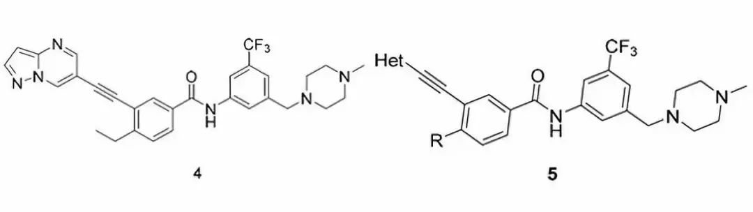 图1.化合物 4 的结构式及化合物的设计（图片来源：《J. Med. Chem.》）