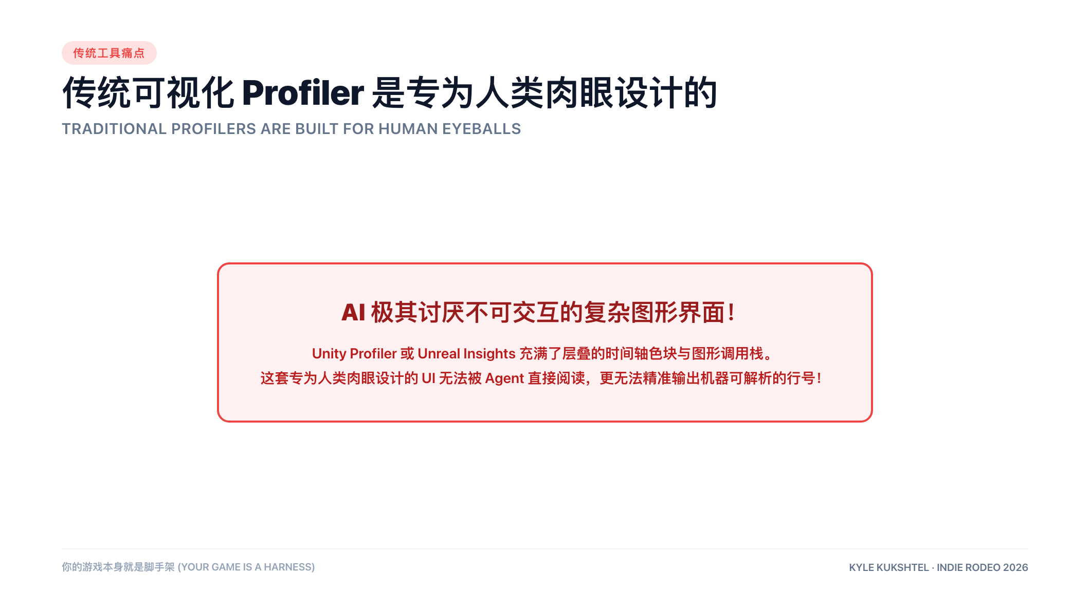 传统可视化 Profiler 是专为人类肉眼设计的