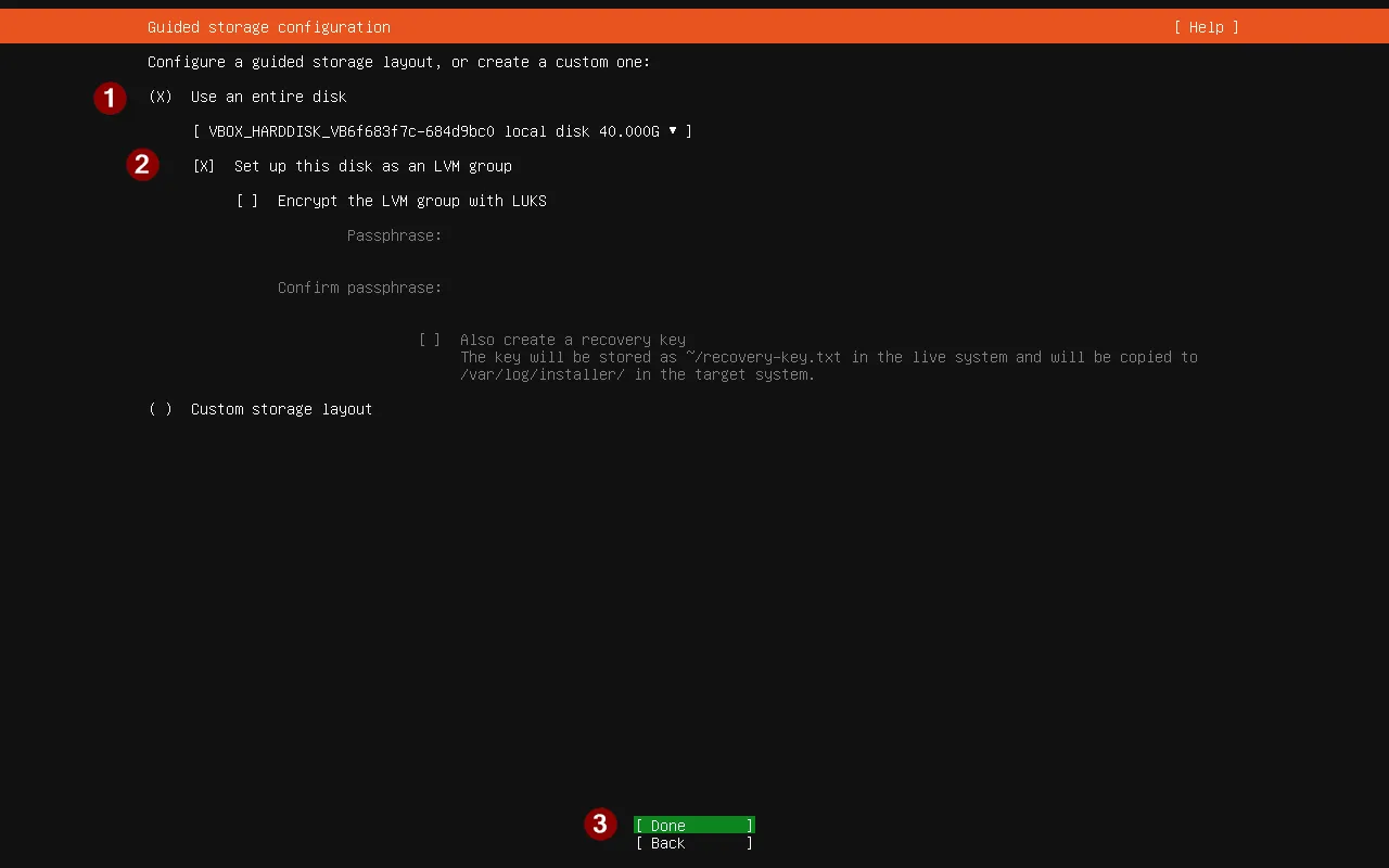 Ubuntu Server 26.04 期间的磁盘配置