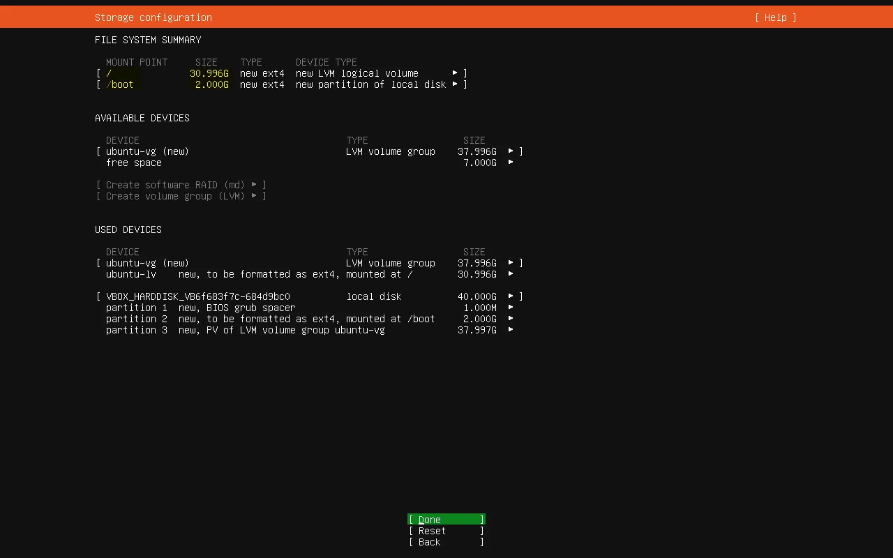 Ubuntu Server 26.04 安装过程中的 LVM 磁盘配置