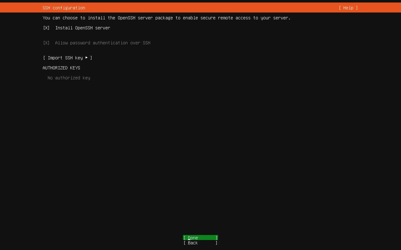 选择安装 OpenSSH 服务器 Ubuntu 26.04