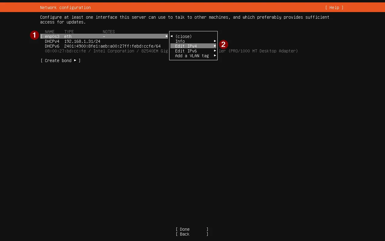 编辑界面 IPv4 Ubuntu 服务器 26.04