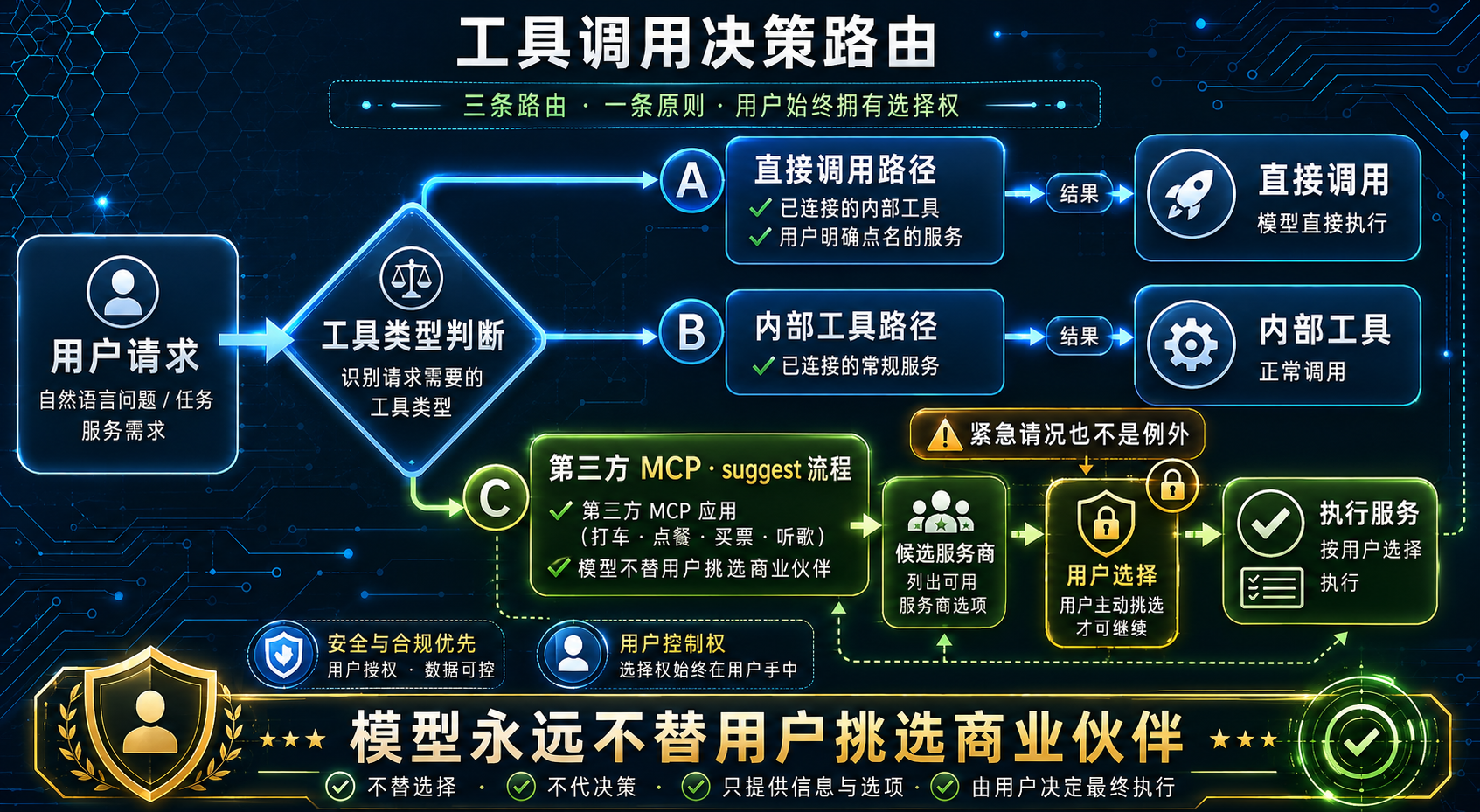 工具调用决策路由图