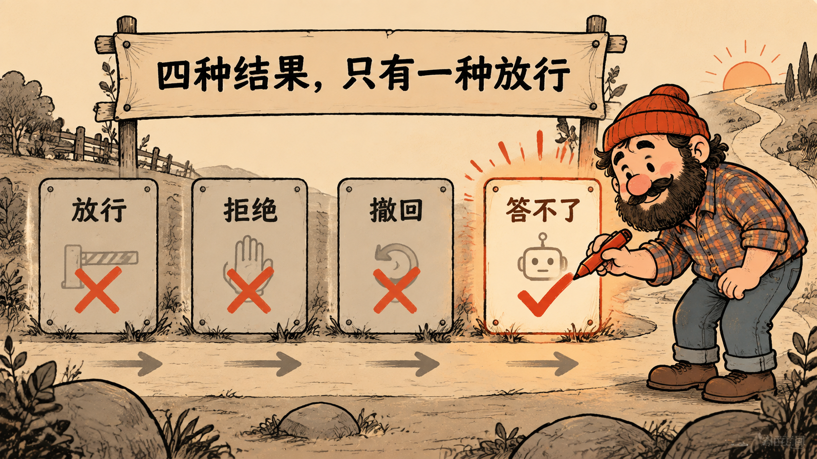 四种审批结果,只有一种放行