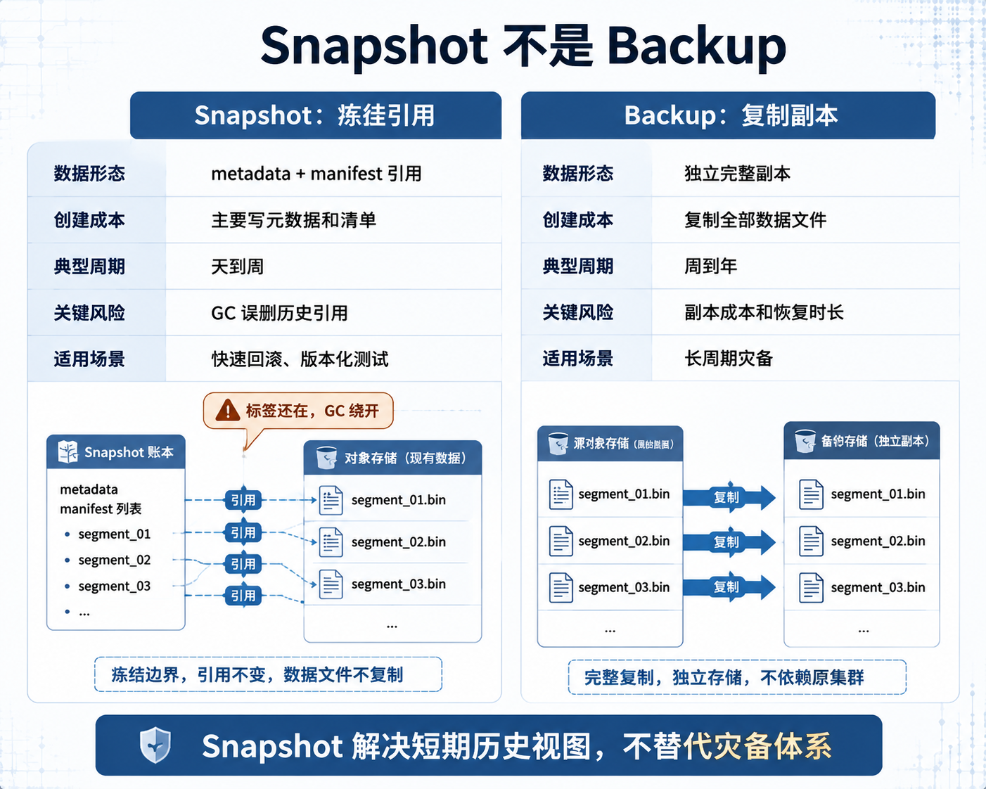 metadata 与 manifest 账本结构图