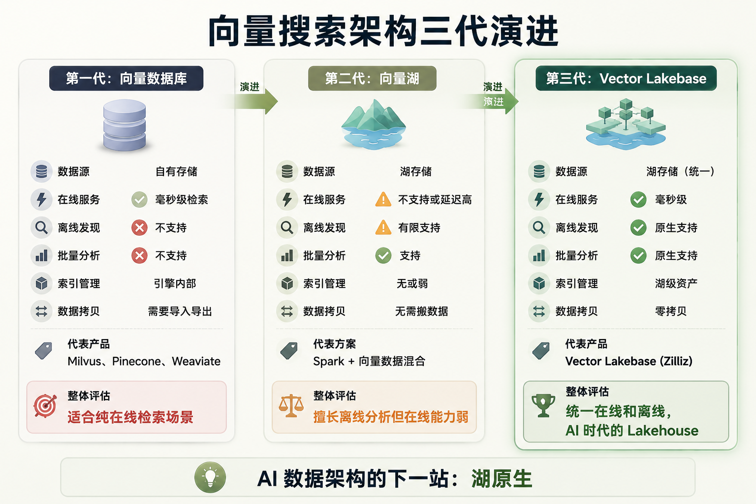 向量搜索架构三代演进对比