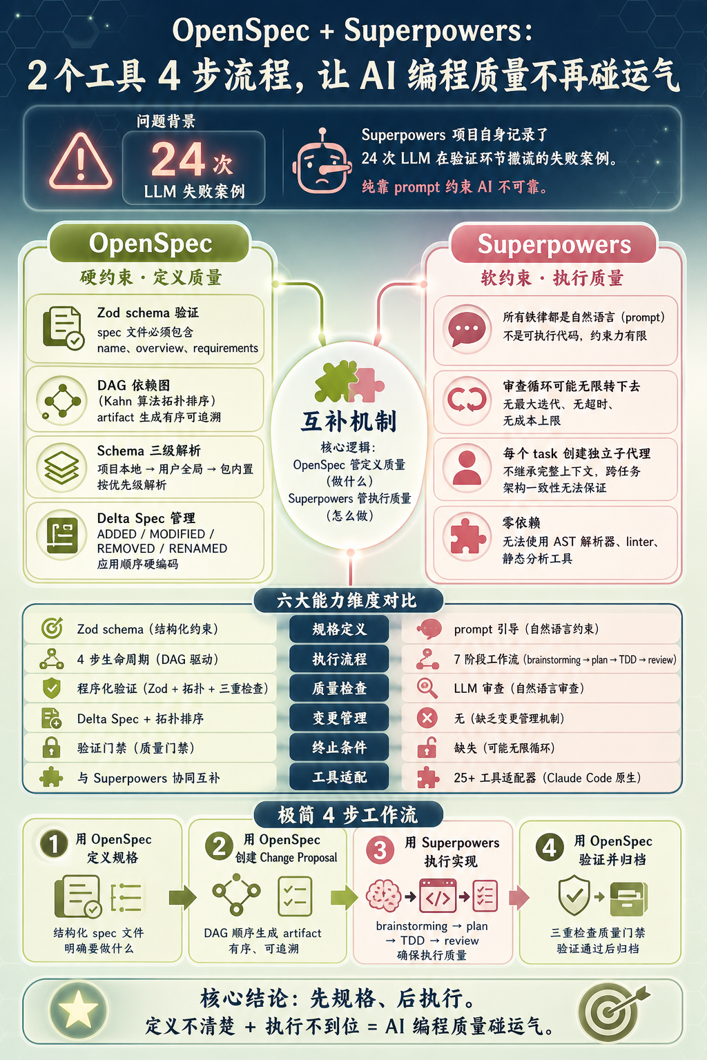封面图：OpenSpec 与 Superpowers 协同工作流概念图