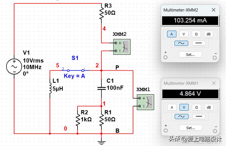 图1.3.2 Multisim仿真图