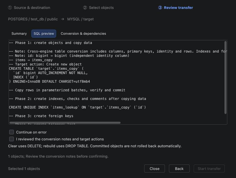 执行前审核目标 SQL