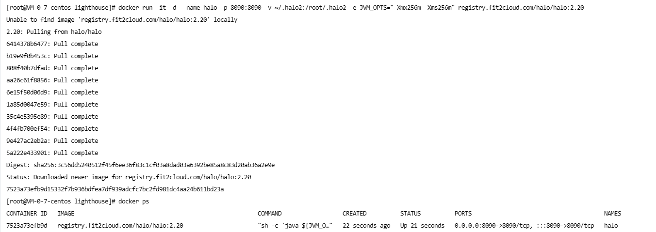 docker搭建halo