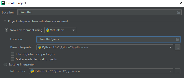 VS Code 选择虚拟环境解释器界面