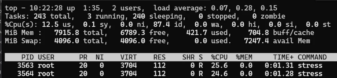 CPU 资源使用率受 cgroups 限制