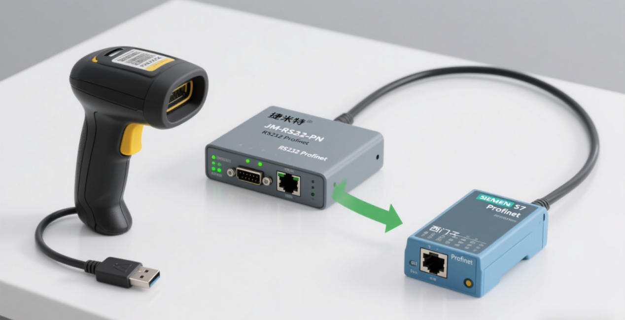 RS232转Profinet智能网关连接锐码扫码枪数据采集应用案例(图2)