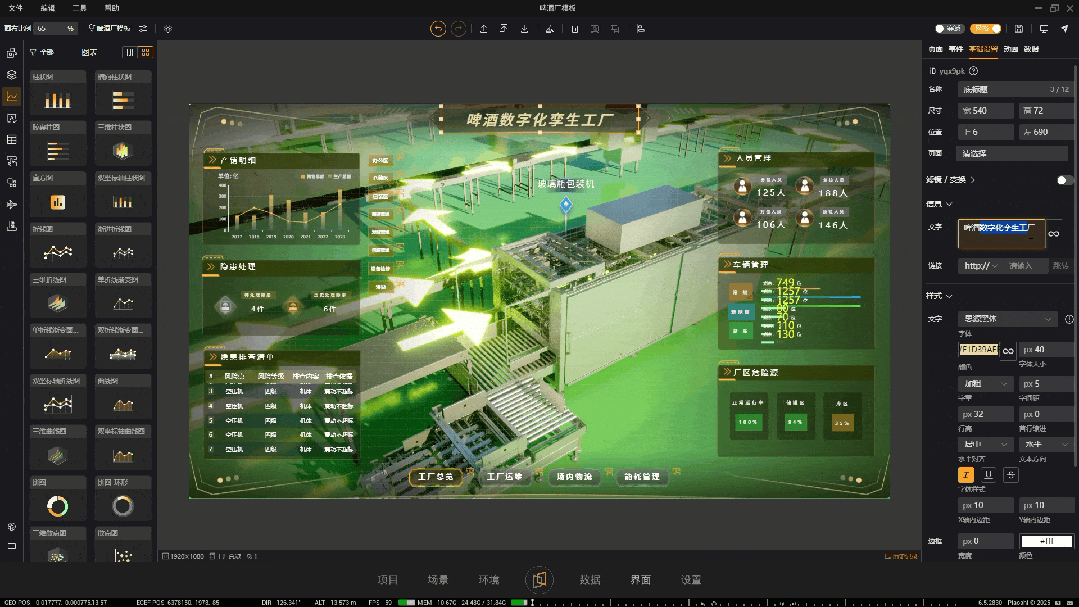 ▲内置UI编辑器 轻松配置可视化看板