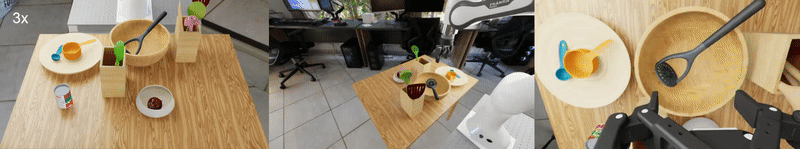 Example of a robot evaluation episode performing a tabletop object manipulation task.