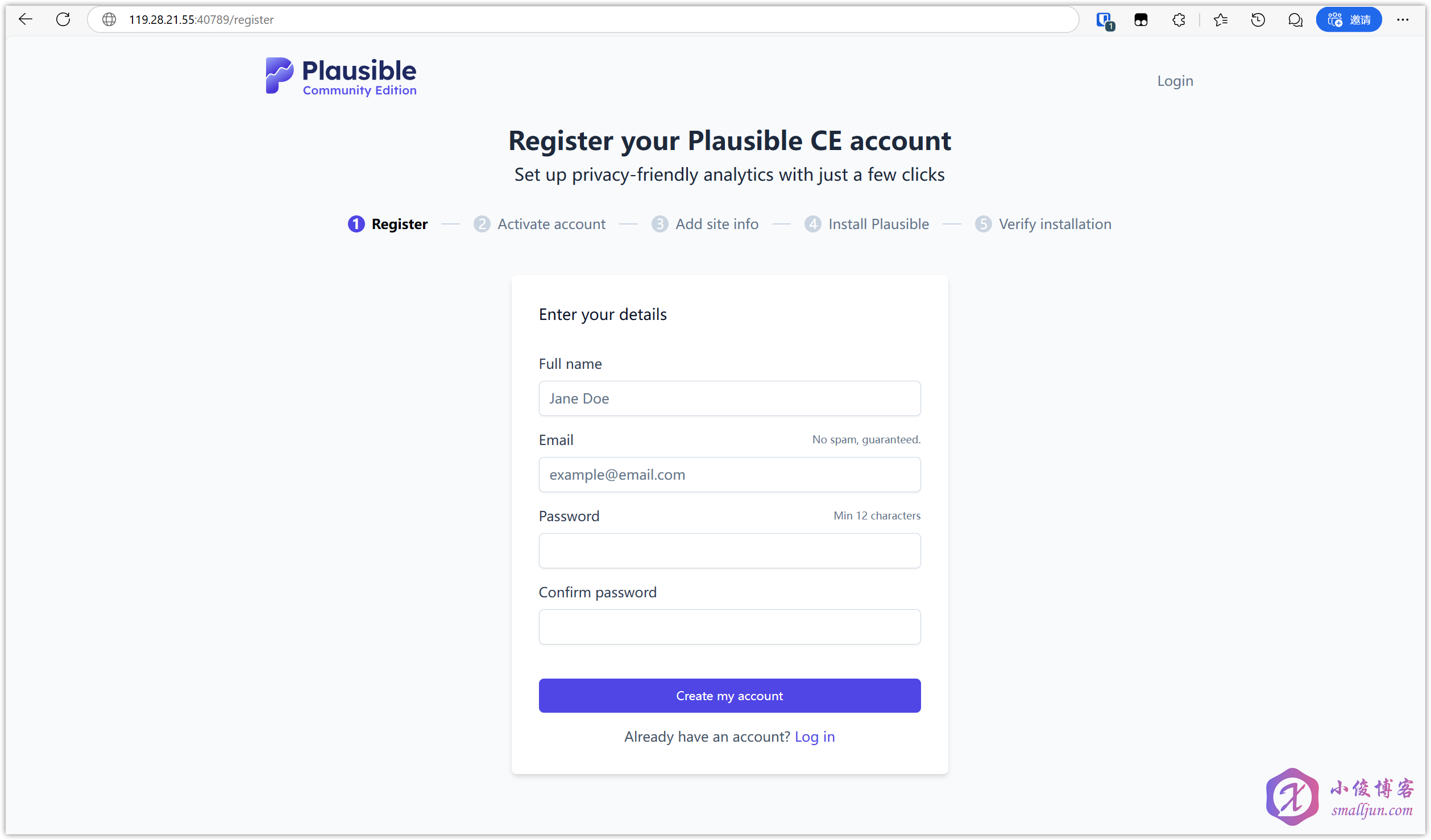 图片[12]-【实用的开源项目】使用服务器部署Plausible Analytics，一款完全符合国际隐私法规的轻量网站统计程序-小俊博客