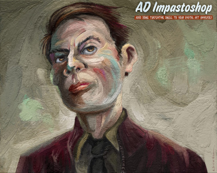 PS扩展面板 松节油蜡笔厚绘油画 AD Impastoshop 中文汉化版