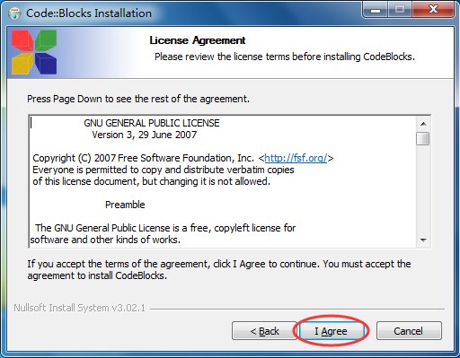 直接同意 Code::Blocks 的各项条款