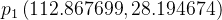 p_{1}\left (112.867699, 28.194674 \right )
