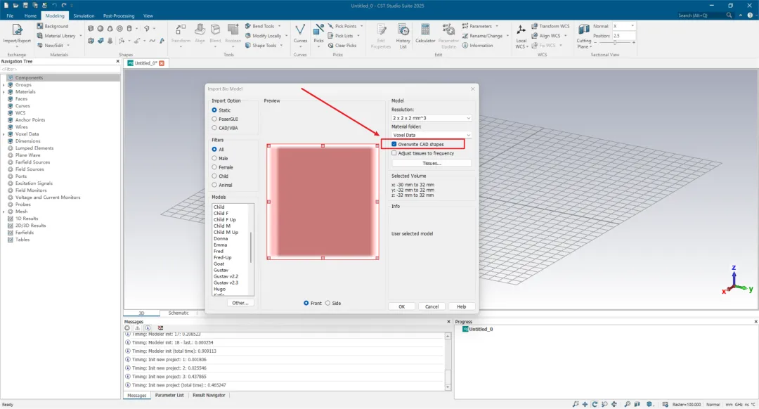 勾选Overwrite CAD shape选项