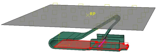 金属弹片上部与下部接触