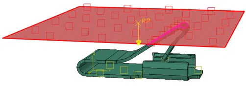 刚性板与金属弹片接触