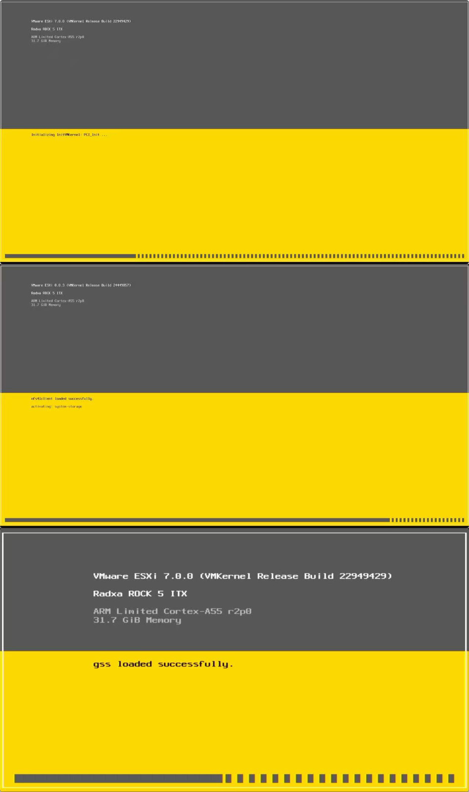 ARM 版 ESXi 加载卡顿的问题