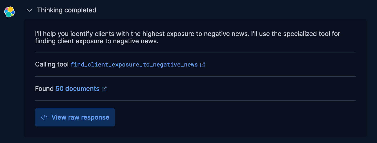 金融助手找到的50个受负面新闻影响最大的客户。