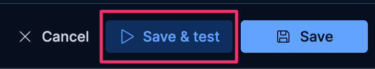 Kibana 中的保存和测试按钮。