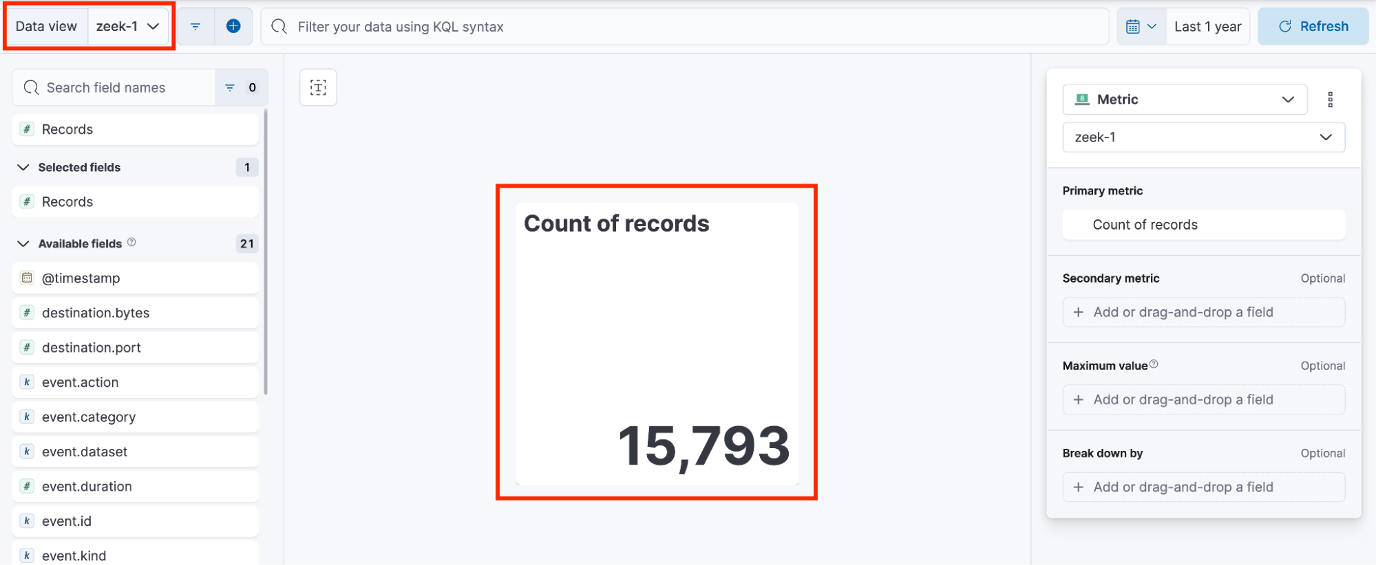 count of records number