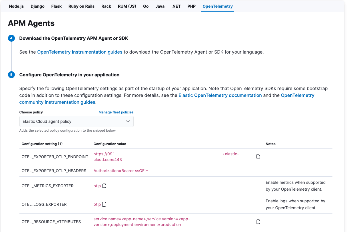 OpenTelemetry API 密钥