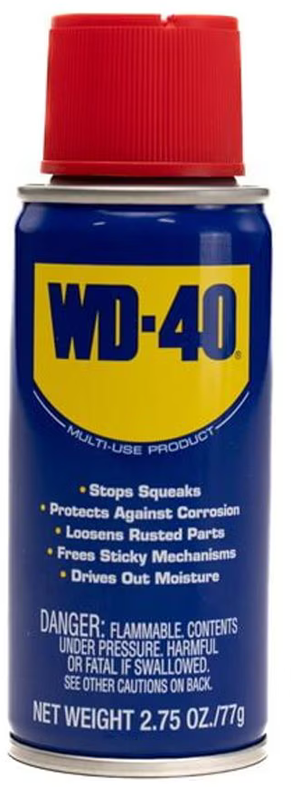 WD-40 罐头的照片，用于测试 jina-ocr-v1 在弯曲的消费品标签上的表现