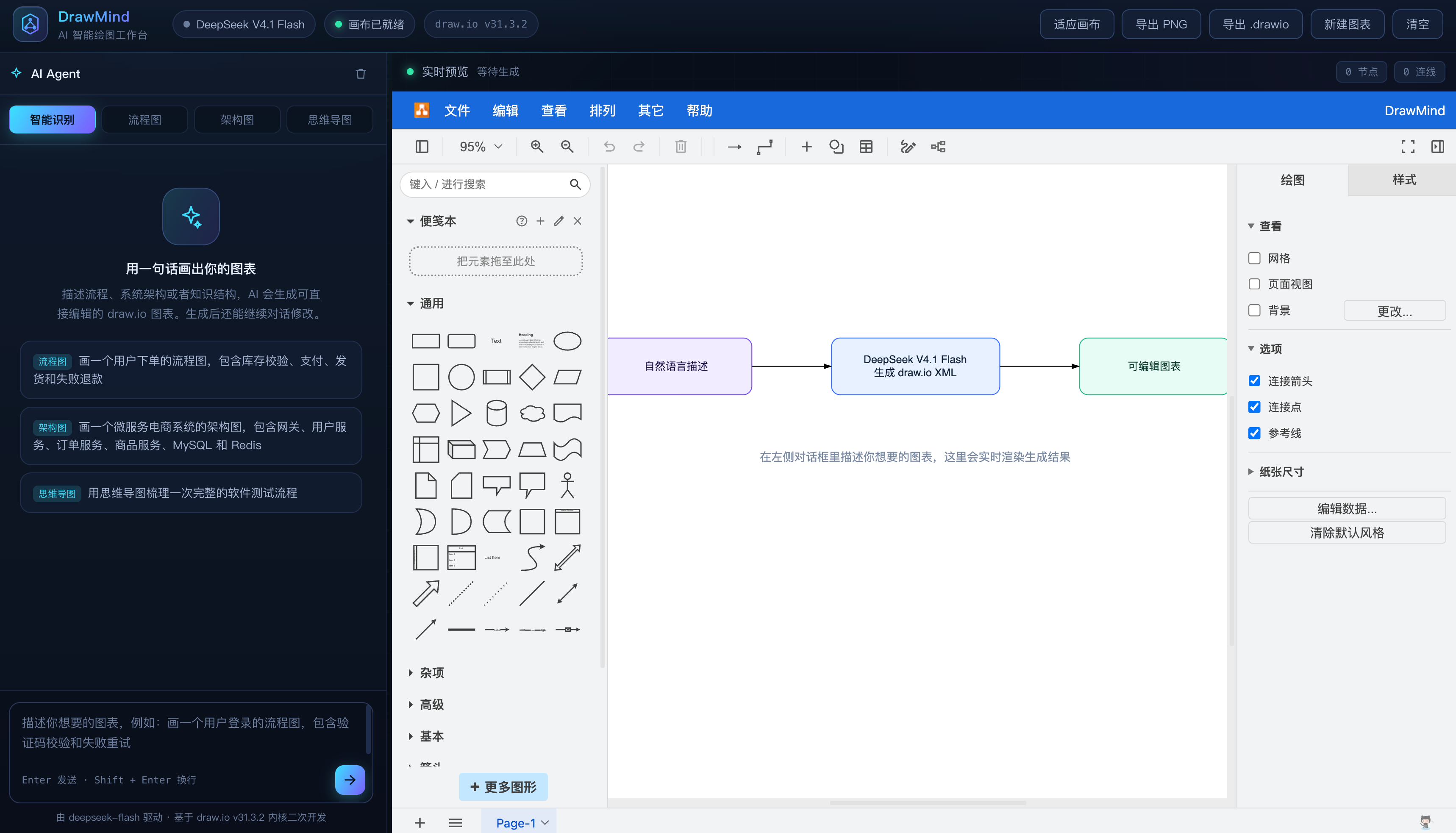 V4.1 Flash · DrawMind 首页