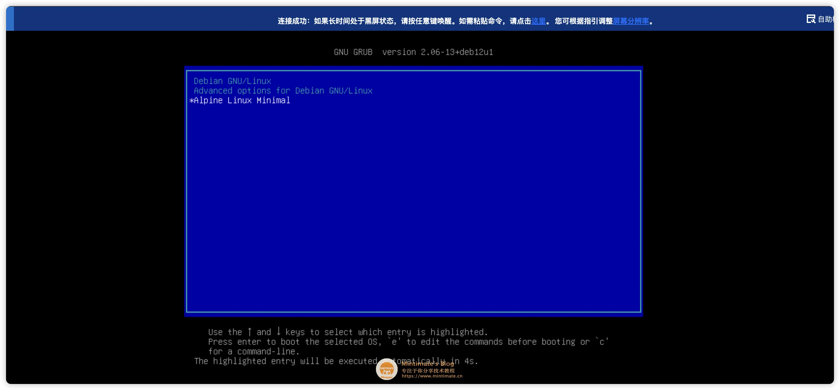 VNC 进入 Grub 引导