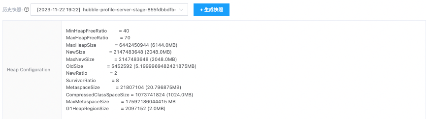 堆配置信息