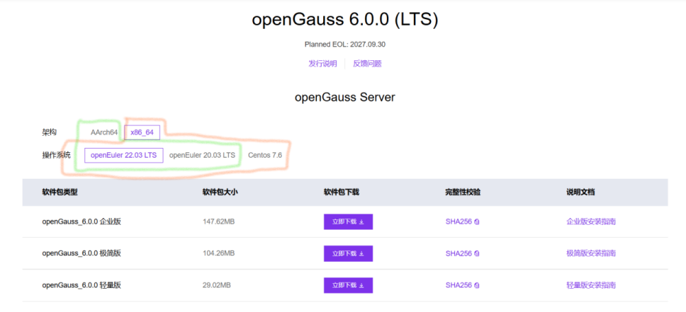 openGauss操作系统与cpu架构