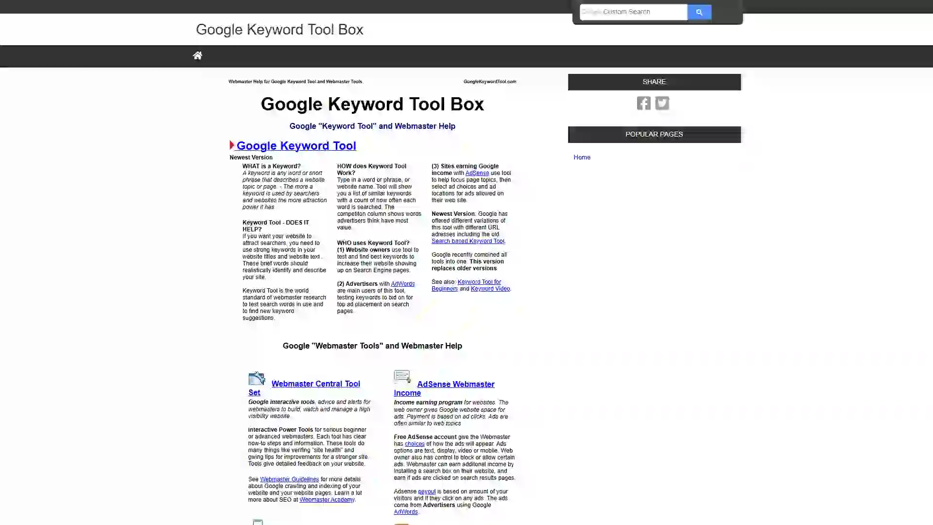 Google Keyword Tool