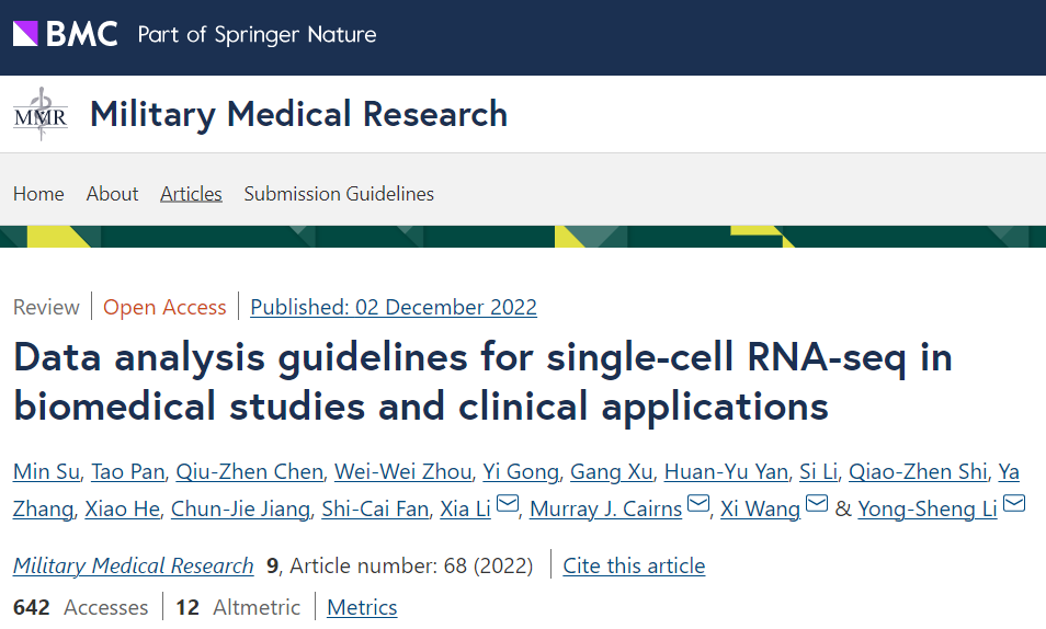 超详细 | 生物医学研究和临床应用中scRNA-seq的数据分析指南